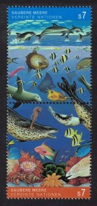 UN Vienna Whales Fish Marine Life Clean Ocean pair 1992 MNH SG#V126-V127