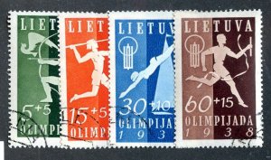 1938 Lithuania  Sc# B43-46 used cv. $15 ( 1647 WX )