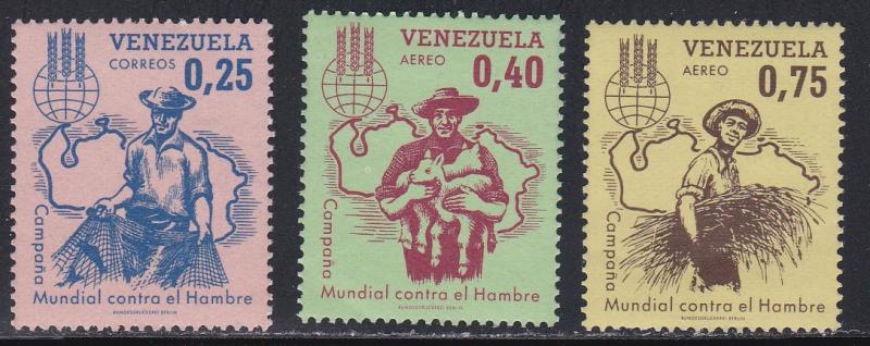 Venezuela # 832, C826-827, Freedom from Hunger, NH, 1/2 Cat.