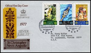 St Kitts Nevis 332-334 Typed FDC