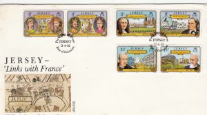 Jersey 1982 Links with France, set of 6, on FDC