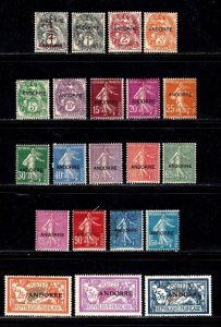 Andorra (Fr.) stamps #1 - 20, 2 used, rest MHOG, 1931, SCV  $524.30 