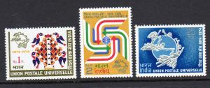 India #634-636 UPU Mint Never Hinged F291