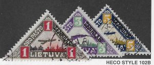 Lithuania Sc #C15-C17 set of 3 airmails used VF