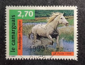 France 1998 Scott 2672 used - 2.70fr,  Horses, le camarguais