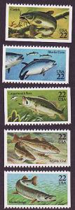 2205-09 Fish MNH booklet singles set