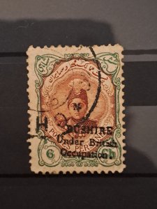 Bushire under British Occupation Stamp used (most likely forgery) 6 Chahi