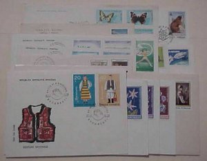 ROMANIA  15  DIFF. FDC 1979-1985 CACHET  UNADDRESSED