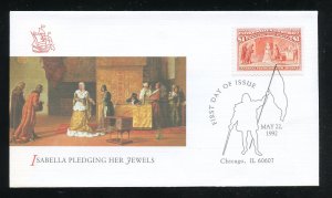 US 2624c Voyages of Columbus - $1 salmon UA Fleetwood cachet FDC