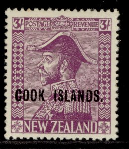 COOK ISLANDS GV SG117, 3s pale mauve, M MINT. Cat £15.