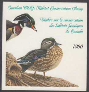Canada - #FWH6 1990 Wildlife Conservation Stamp Booklet - Wood Ducks