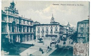 07819 CARTOLINA d'Epoca - CATANIA Citta': PIAZZA UNIVERSITA