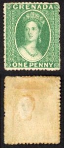 Grenada SG4 1d Green Wmk Small Star Perf 14 to 16 Large part gum Cat 110 pounds