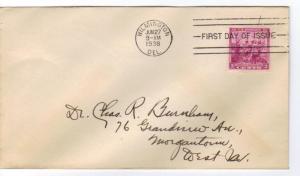 US 836 3c Landing of Swedes & Finns FDC no cachet ECV $3.00