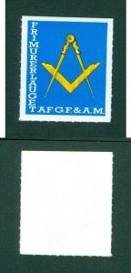 Denmark. Poster Stamp MNH. Masonic Freemason AFG. F.& A. M. Frimurerlauget