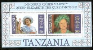 Tanzania 1985 Queen Mother Elizabeth Royality Sc 267,269 Suvenir Sheet MNH ++...