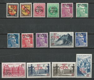 France-Reunion # 268-282  CFA  Surcharges   (15) VF Unused