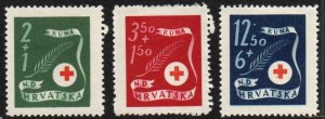 Croatia Sc #B70-B72 Mint Hinged