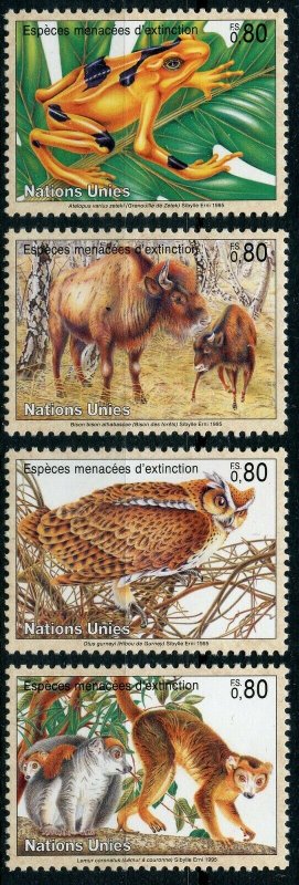 UNITED NATIONS 1995 ENDANGERED SPECIES OFFICIAL FOLDER WITH MINT STAMPS AS ISSUE