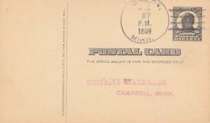 United States Minnesota Childs 1909 4a-bar  1888-1920  Postal Card.