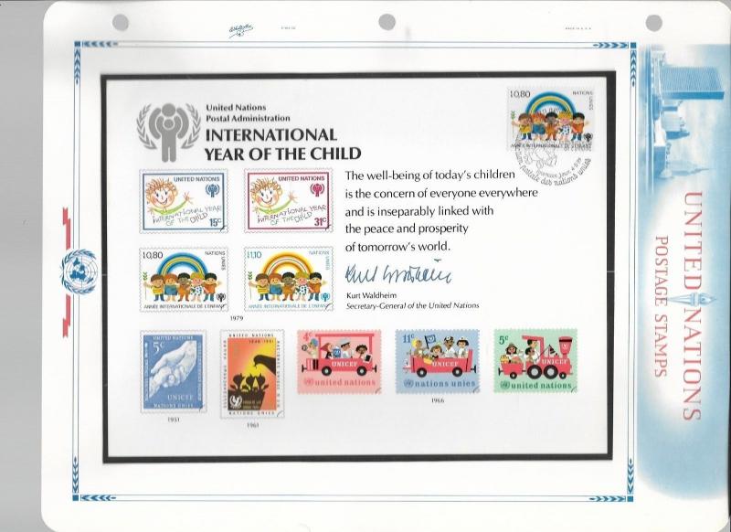 United Nations Souvenir Cards - 11 Mostly FDC cards on White Ace Pages (group 1)