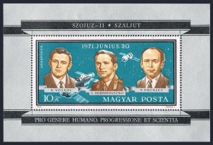 Hungary C314, MNH. Michel 2694 Bl.84. In memory of the Russian astronauts, 1971.