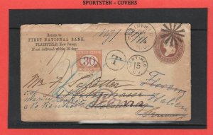 1885 US to Germany forwarded to Italy postage dues tied scarce