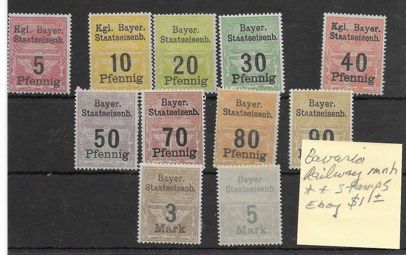 Bavaria Railway Stamps Collection - CAT VALUE $?