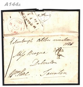 GB SCOTLAND Edinburgh Somerset *Dulverton* Taunton 1828 {samwells-covers} A144a