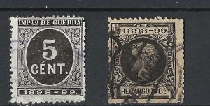 Spain 1898 Scott MR23,27u scv $2.35 less 50%=$1.15 BIN