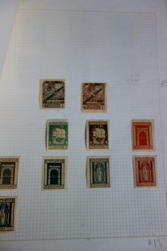 Fiume Stamps mint & used Early 1900's on album pages Clean