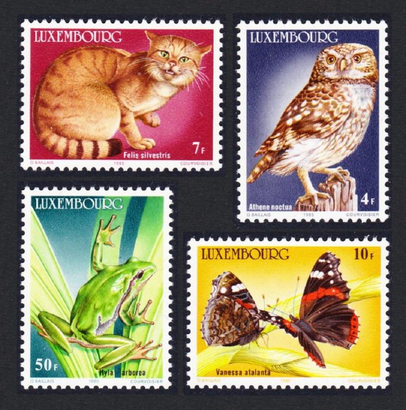 Luxembourg Birds Owl Wildcat Frog Butterfly Endangered Fauna 4v SG#1161-1164