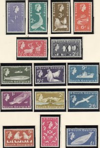 1963-69 South Georgia QE portrait complete set (16) MNH Sc# 1 / 16