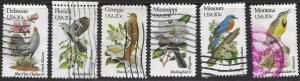 US #1960-62,1976-78 used. group of 6.  State Birds and Flowers.  Nice.