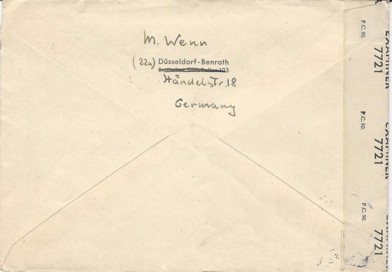 Germany, Scott #543 & 547 on 1948 British Censor Cover, Sent to Washington, D.C.