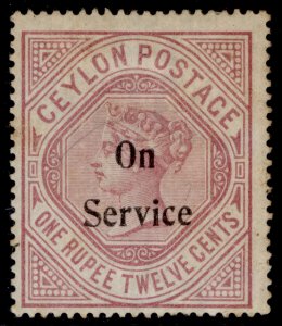 CEYLON QV SG O17b, 1r 12 dull rose, M MINT. Cat £100.