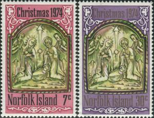 Norfolk Island 1974 SG156-157 Christmas nativity set MNH