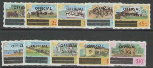 ST.KITTS SGO1A/10A 1980 OFFICIAL SET MNH