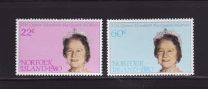 Norfolk Island 271-272 Set MNH Elizabeth, Queen Mother