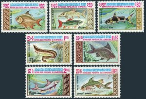 Cambodia 447-453, MNH. Michel 523-529. Fish 1983.