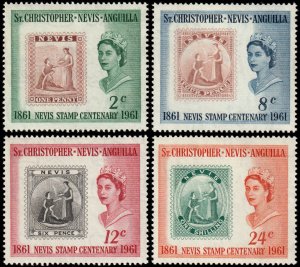 ✔️ SAINT KITTS & NEVIS 1961 - NEVIS STAMP CENTENARY - SC.  139/142 MNH ** [5CW6]