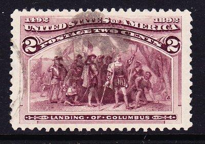 Scott 231, 2c Columbian Issue XF JUMBO Used