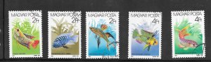 Hungary #3052-57 Used Saltwater Fish-Marine Life 1987 Mixture Collection / Lot