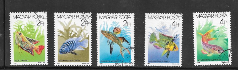 Hungary #3052-57 Used Saltwater Fish-Marine Life 1987 Mixture Collection / Lot