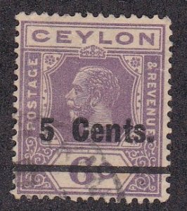 Ceylon # 249, Revalued Stamp, Used