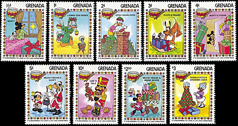 Grenada 1175-1183, MNH, Disney Christmas 1983