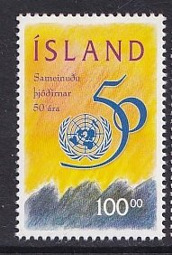 Iceland   #813   MNH  1995   UN 50 years