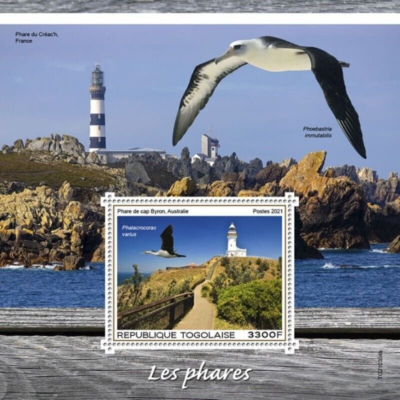Togo - 2021 Lighthouses and Birds - Stamp Souvenir Sheet - TG210304b