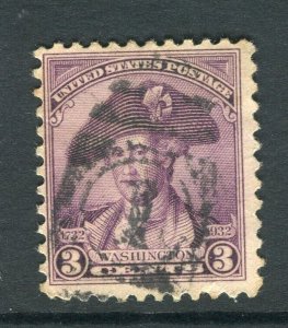 USA; 1932 early Washington Bicentenary fine used hinged 3c. value