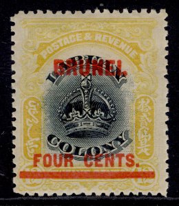 BRUNEI EDVII SG15, 4c on 12c black & yellow, M MINT. Cat £10.